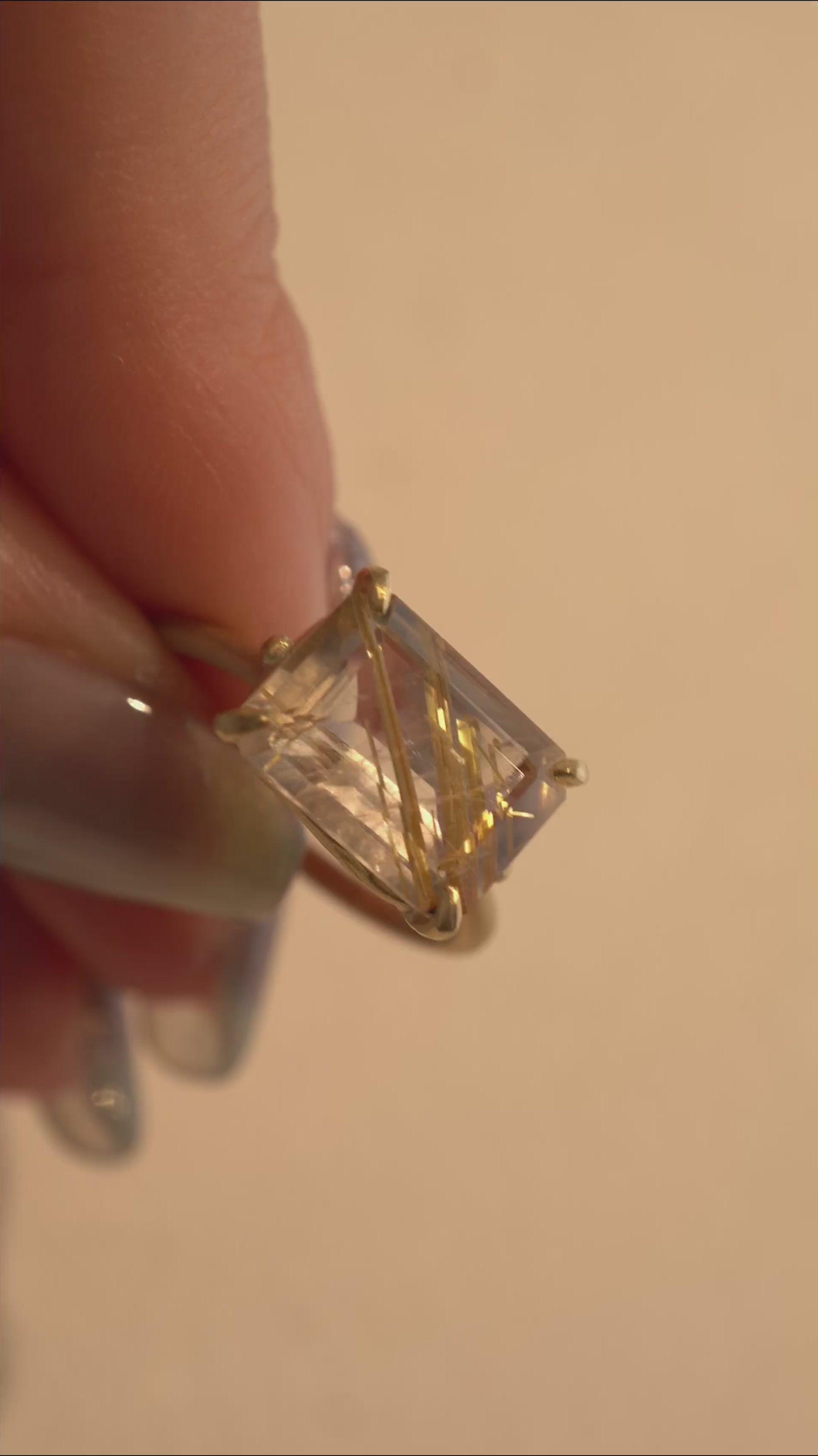 MONAKA jewellery Prong Golden Rutile Quartz Ring モナカジュエリー
