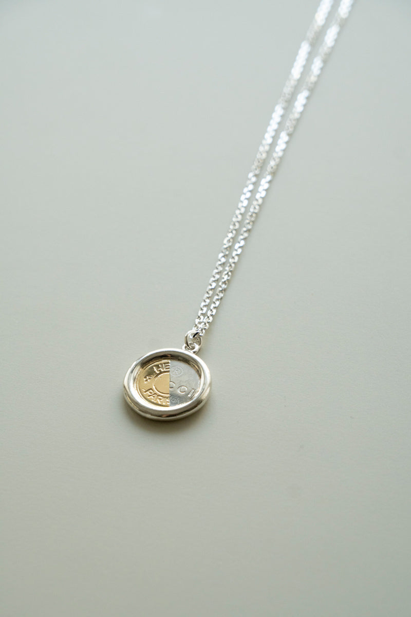 POLYTERON Coin necklace 397 /Silver&K18