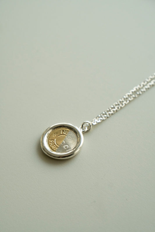 POLYTERON Coin necklace 397 /Silver&K18