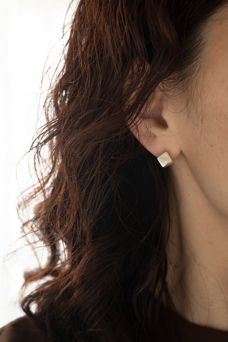 POLYTERON Chopped Pierced Earring /Silver
