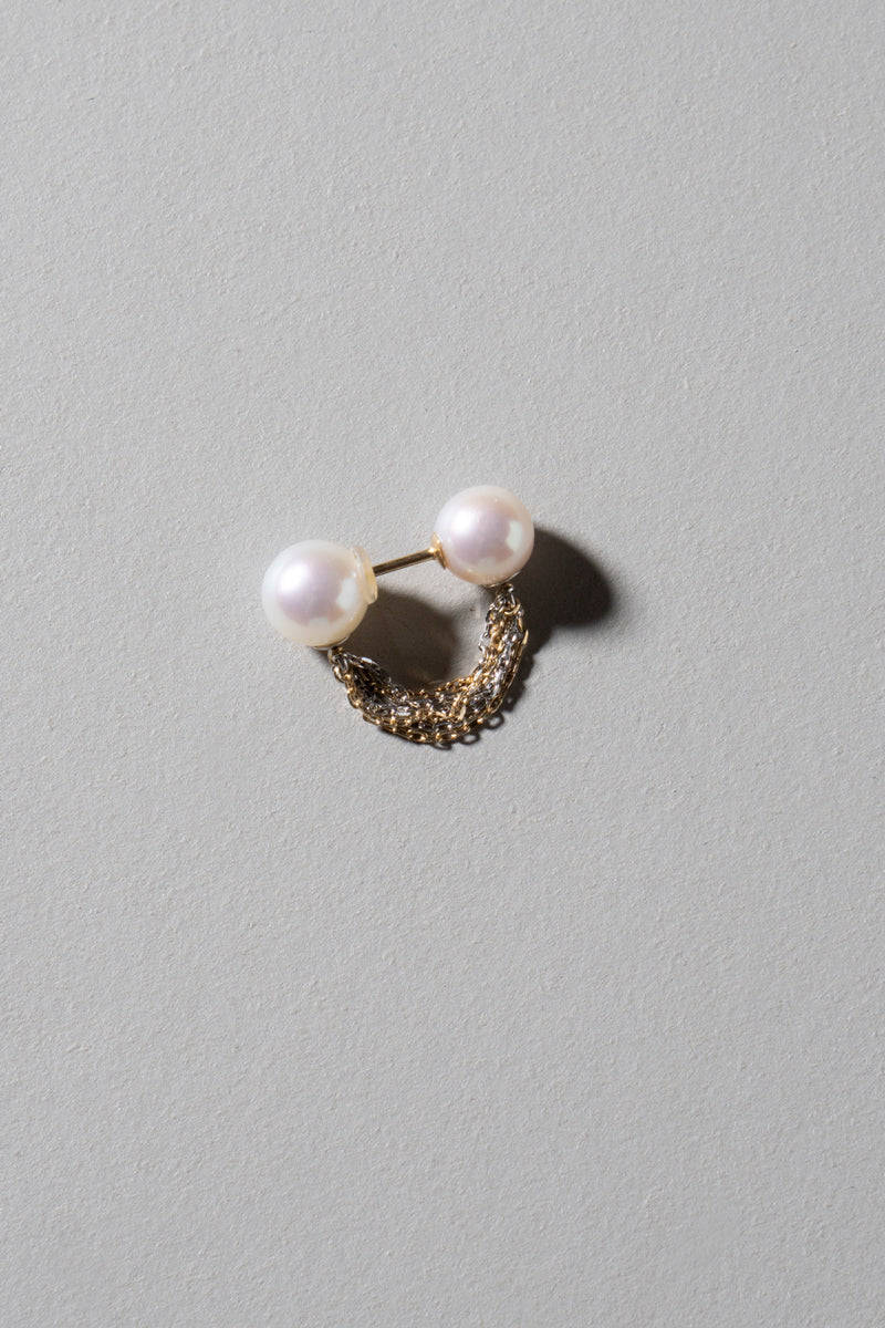 simmon Pearl fringe hoop pierced earring フリンジフープピアス /K10