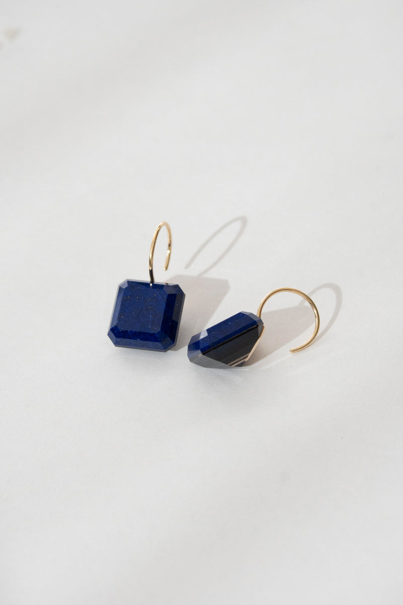 simmon Doublet hook pierced earrings ラピスラズリ /K10