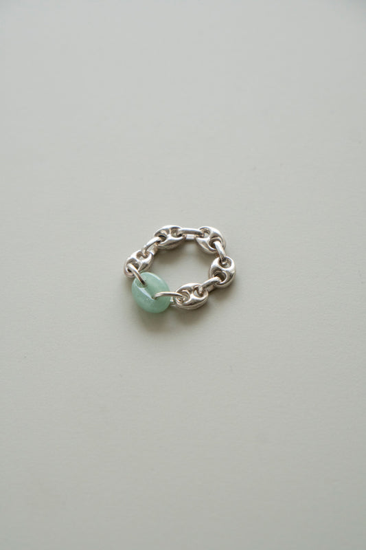 SASAI PROXY chain & aventurine ring /silver