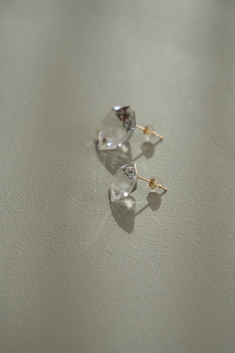 Seta Hexagon quartz pierced earring M クォーツピアスM/K18