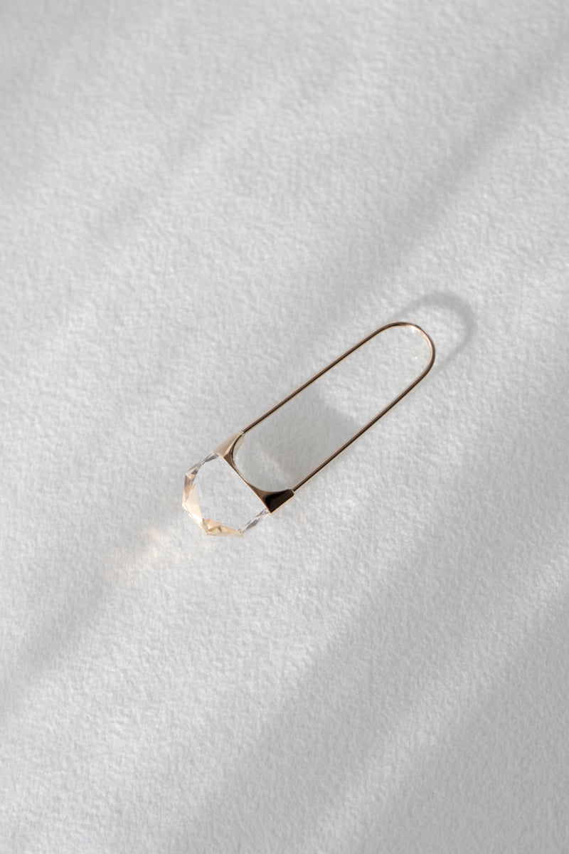 simmon Seta Drop Quartz Pierced Earring /K18