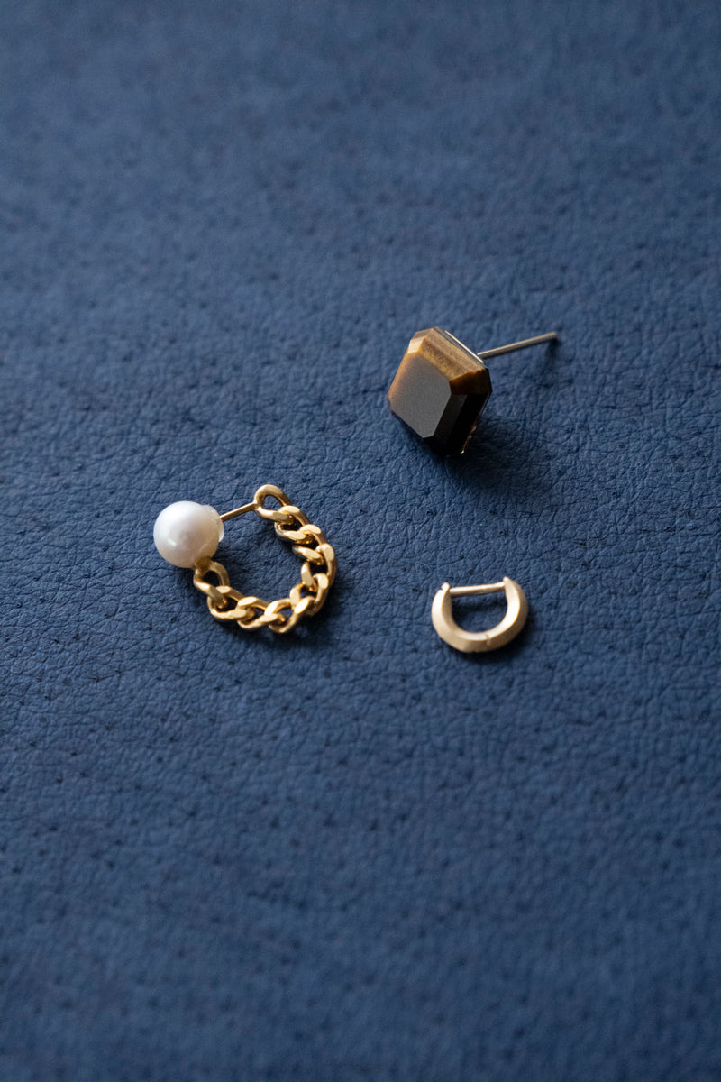 Seta Half Round Pierced earring ハーフラウンドゴールドピアス/K18