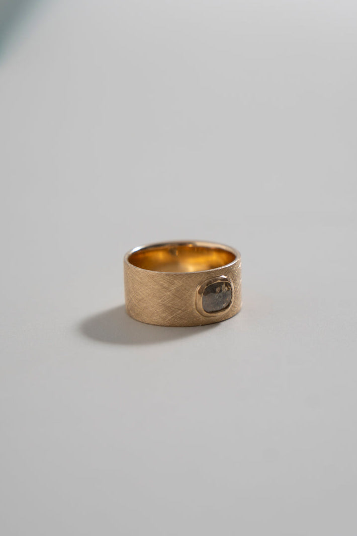 simmon Seta Salt & Pepper Rose Cut Diamond Flat Ring  /K18