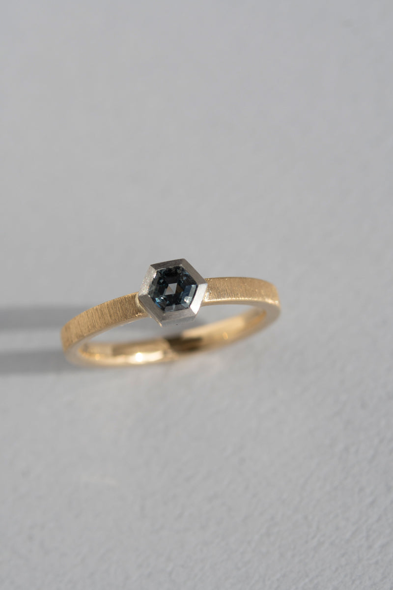 patchouli Special order simmon Seta Hexagon Out Spinel Bezel Flat Ring /K18&amp;PT950