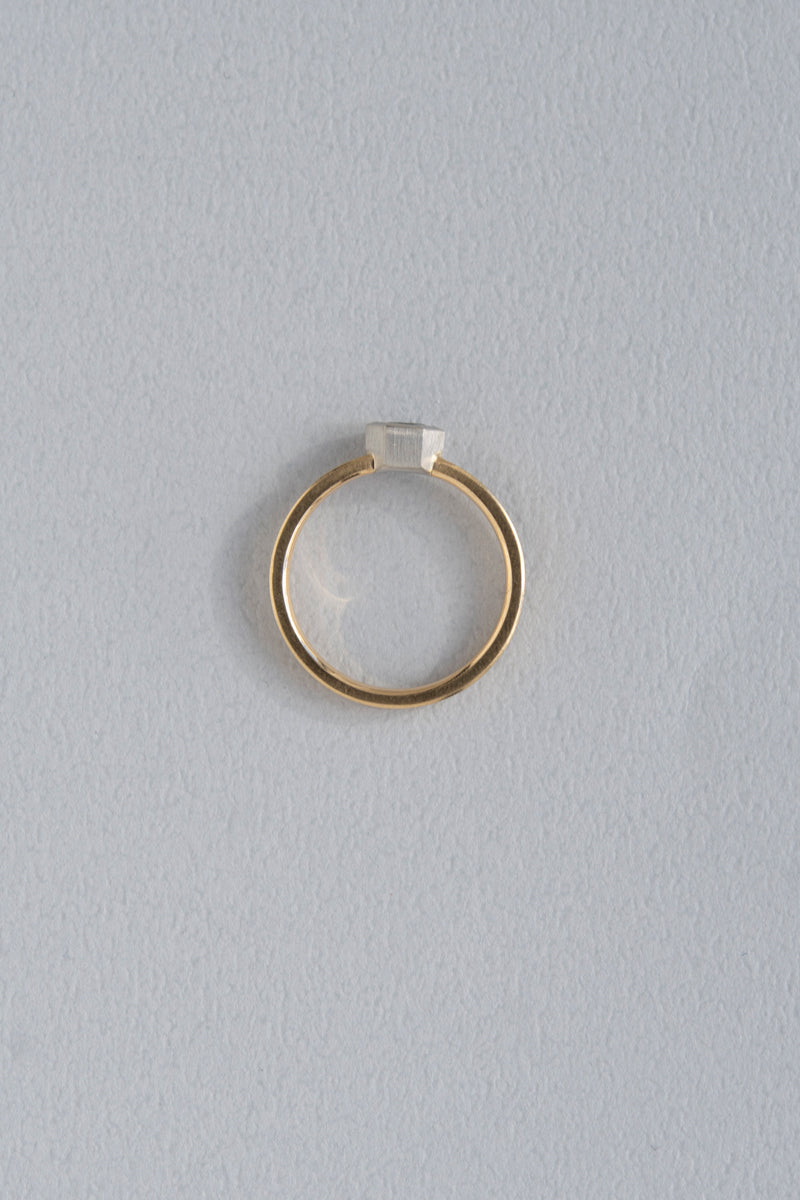 patchouli Special order simmon Seta Hexagon Out Spinel Bezel Flat Ring /K18&amp;PT950