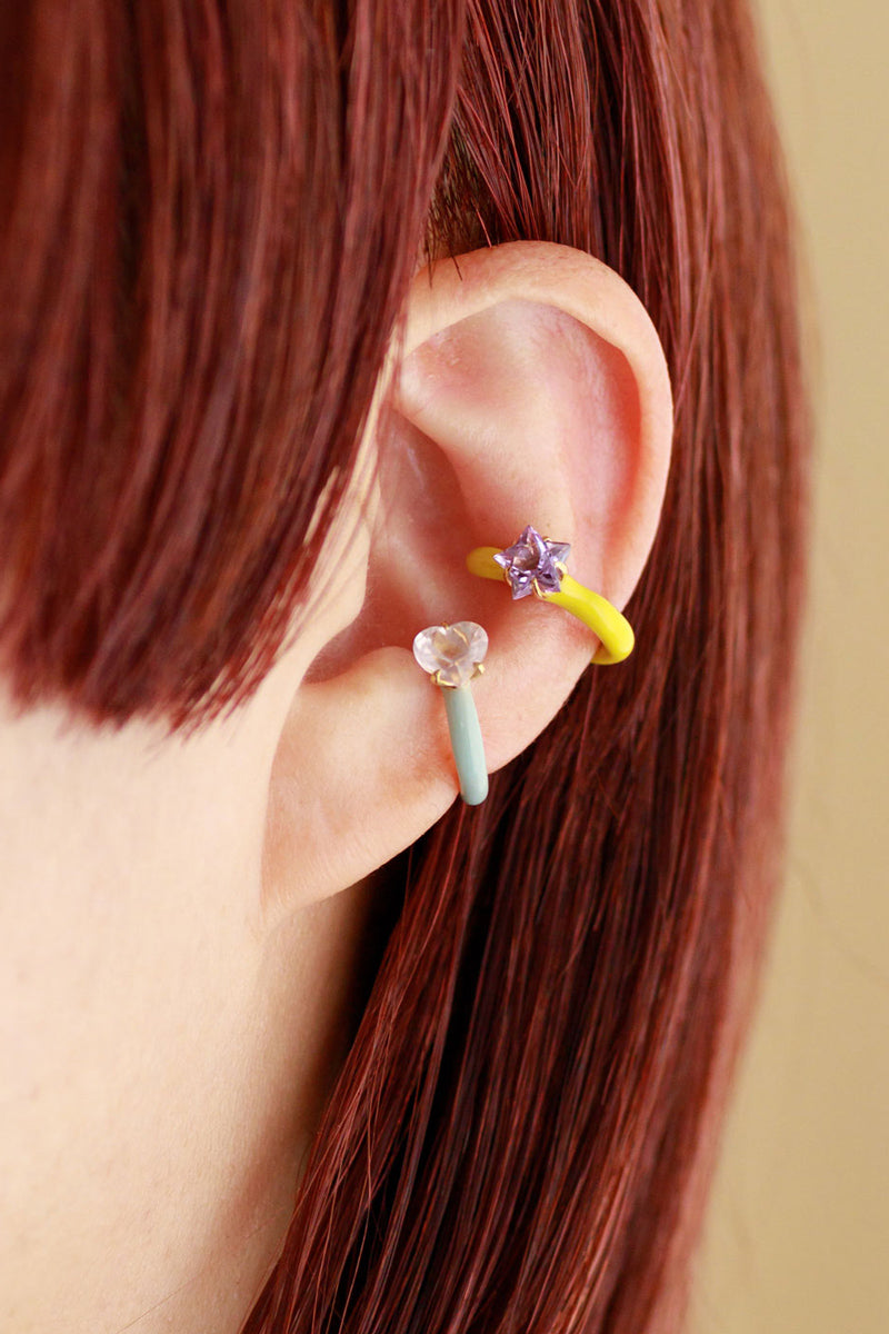 bohem Candy Ear cuff collection candy ear cuff amethyst HEART2 mini