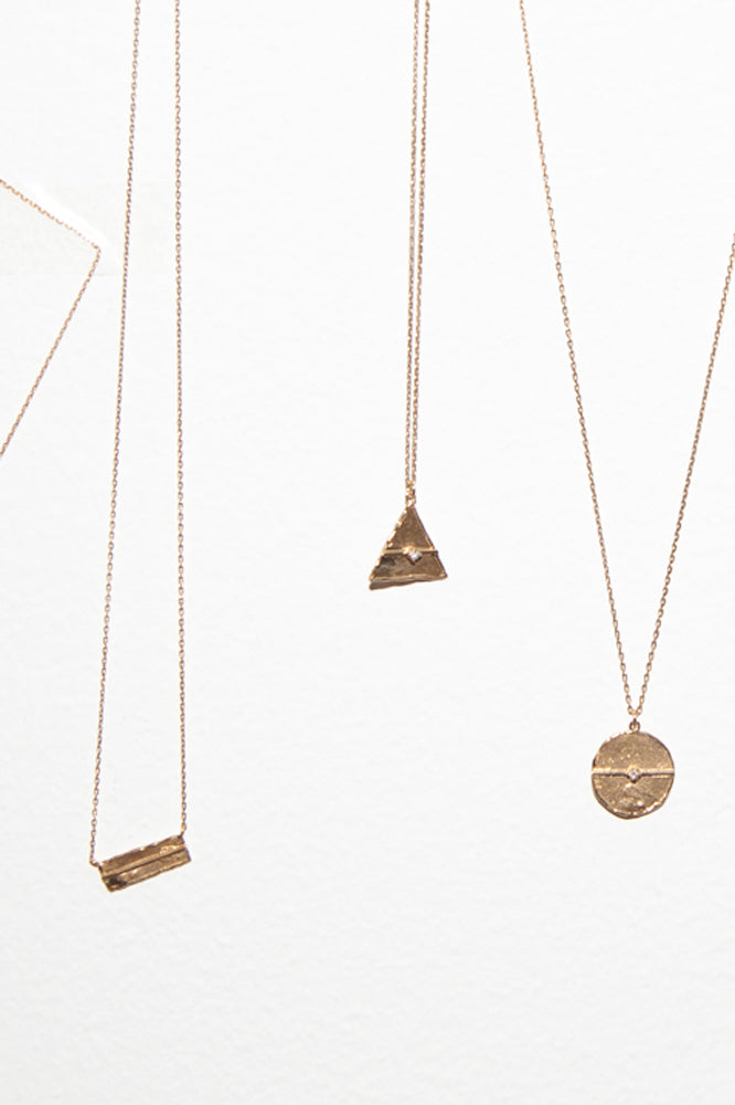 bohem mel collection Triangle diamond Necklace /K10