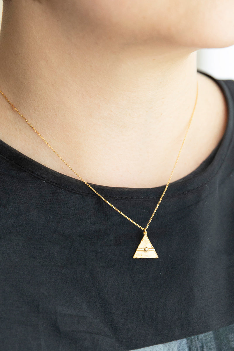 bohem mel collection Triangle diamond Necklace necklace/K10