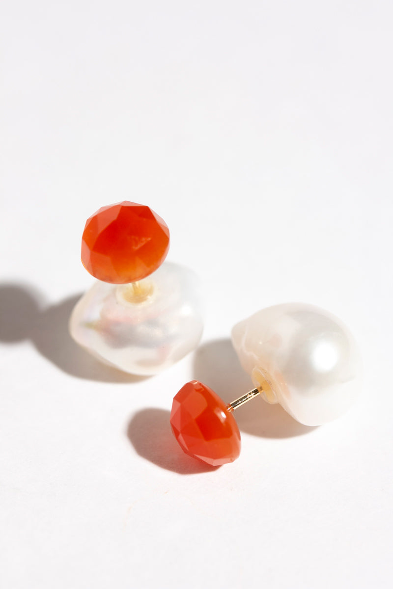 bohem Loose Stone Collection carnelian stud pierce /K10