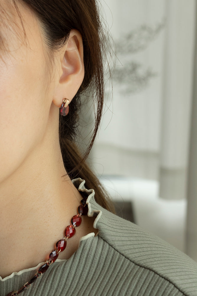 bohem Loop × Gems Garnet Garnet Earrings/K10