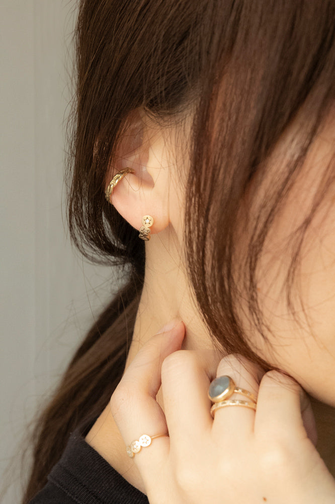 bohem Classic Star collection ラウンドスターピアス/K10 – patchouli