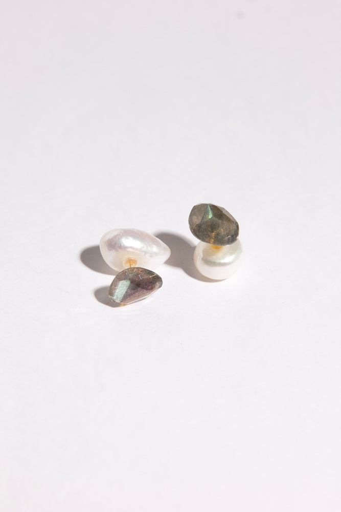 bohem Loose Stone Collection Labradorite Earrings/K10