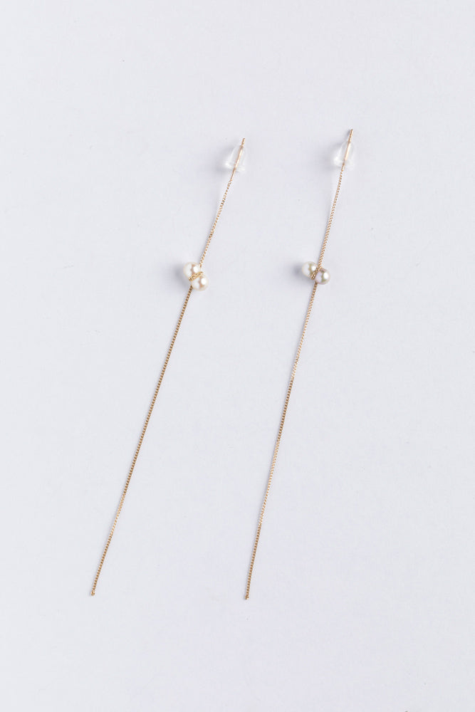 januka Twin pearl collection Twin pearl American earrings/K18