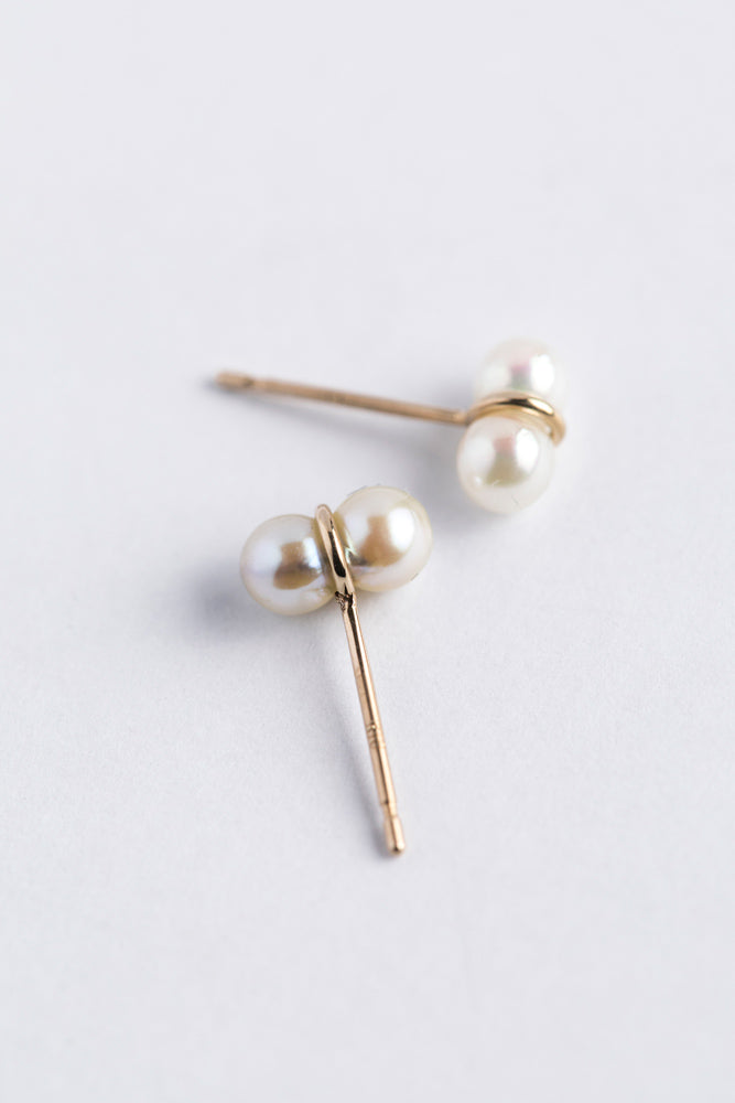 januka Twin pearl collection Twin pearl earrings/K18