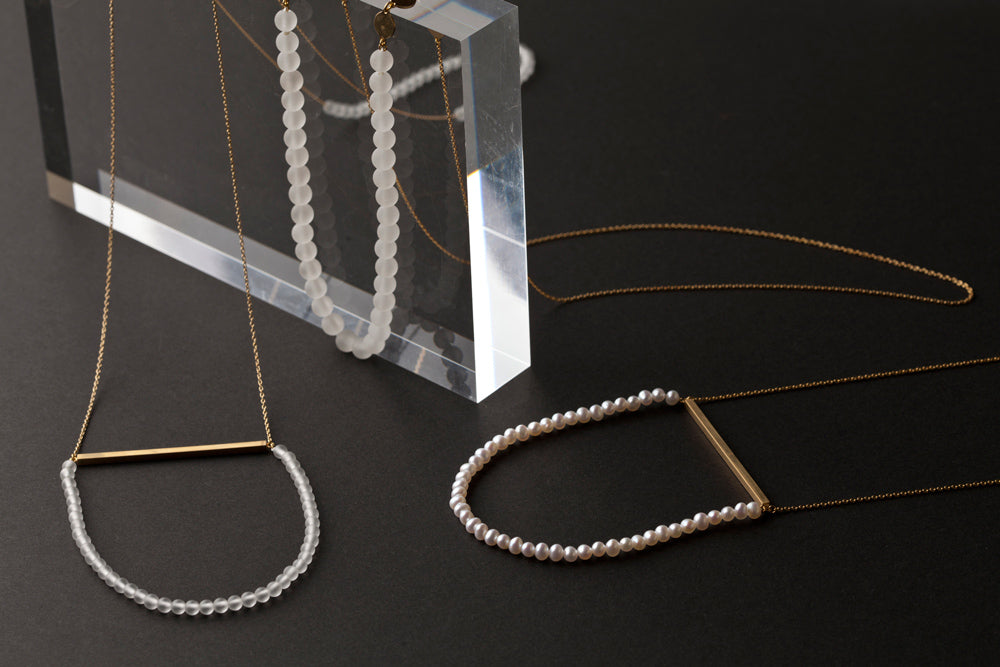 jaren Rope necklace L pearl or quartz necklace