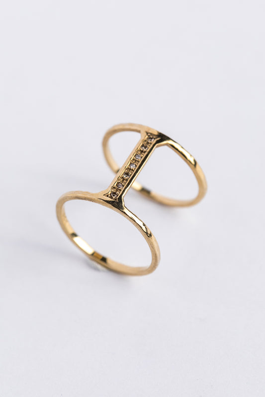 LiniE Tribe brown diamond ring ブラウンダイヤリング/K10