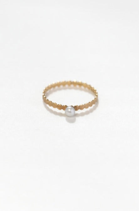 Perche? marumaru pearl Ring Pearl ring 1/K18