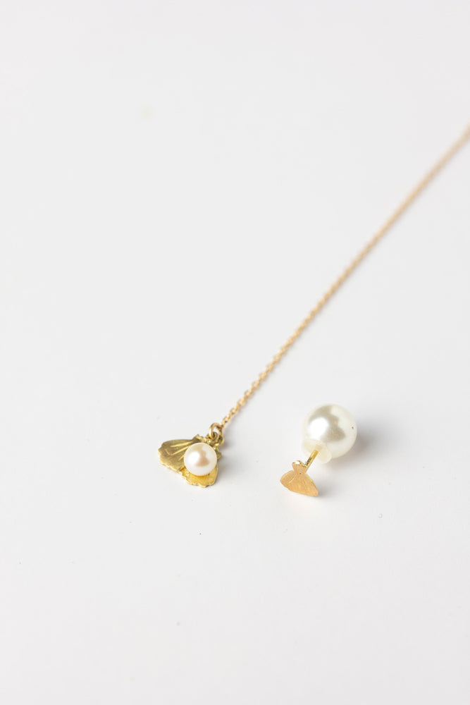 MONAKA jewelery Hallo hotate pearl Pierce Scallop long earrings/K18