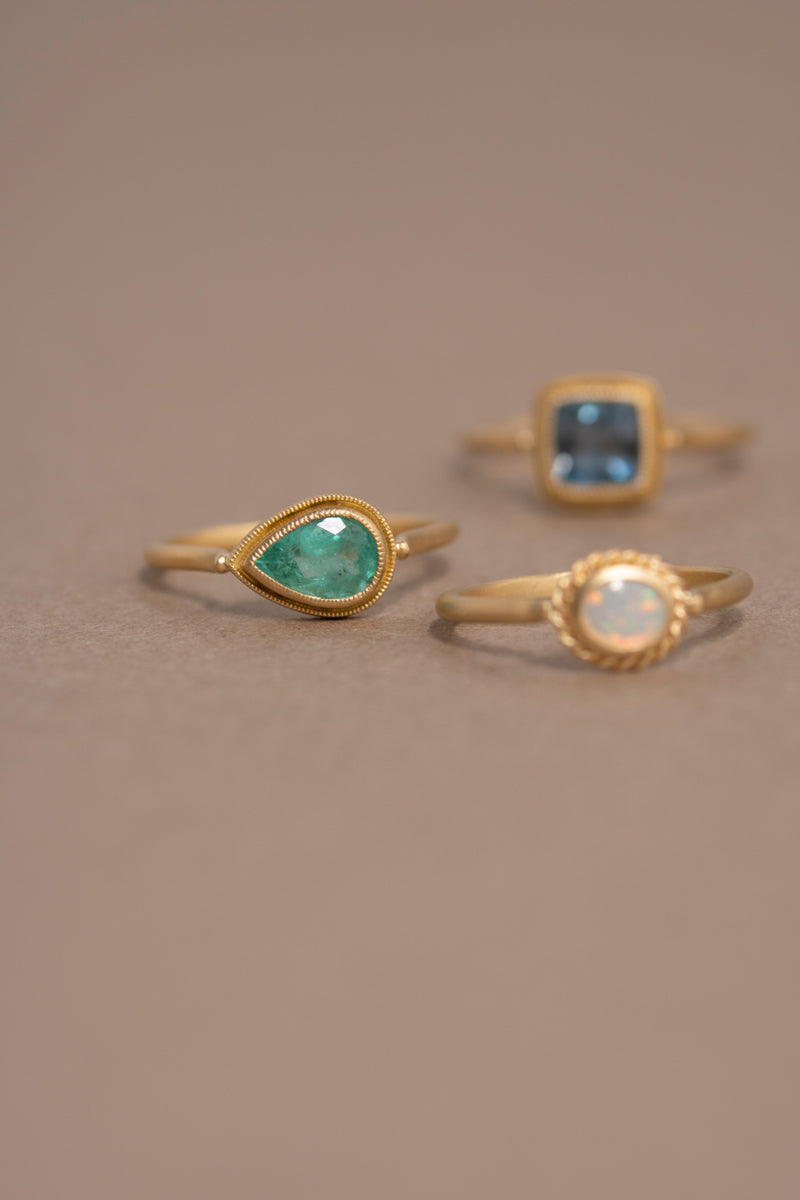 MONAKA jewellery Double Mill Pear-shaped Ring エメラルドリング/K18