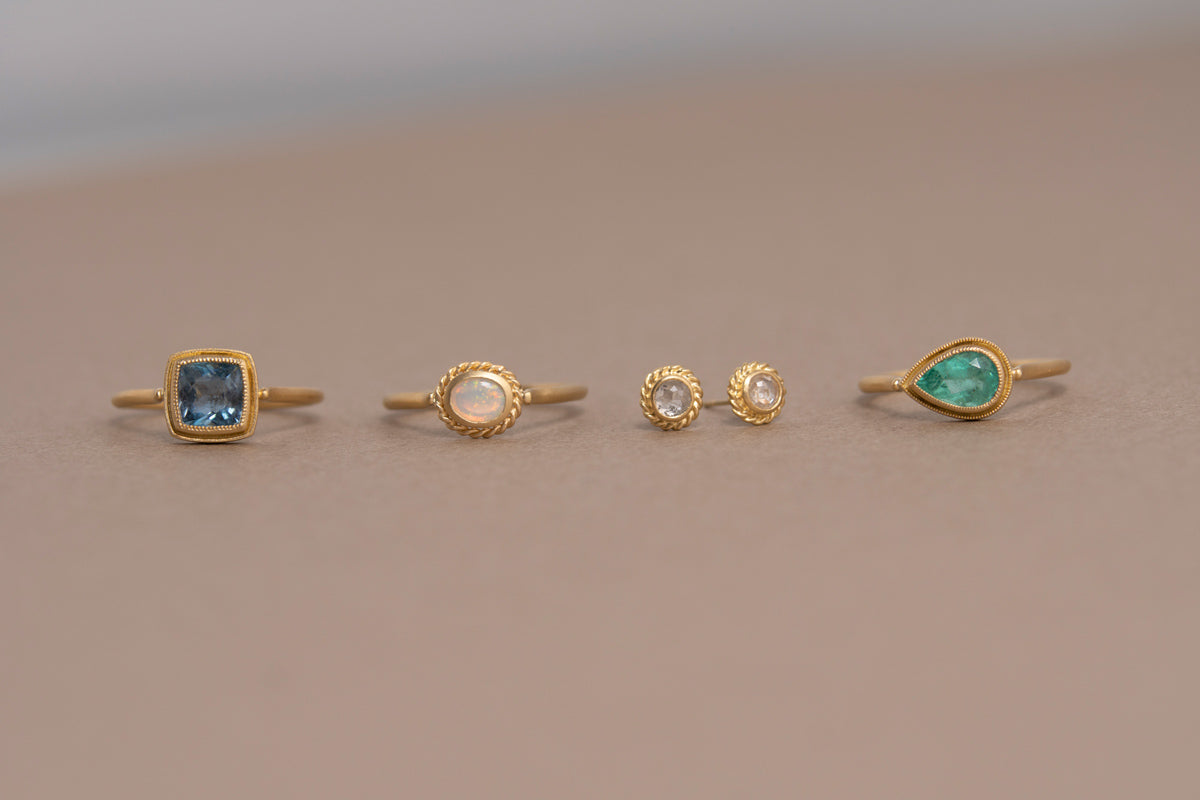 MONAKA jewellery Double Mill Pear-shaped Ring エメラルドリング/K18 ...