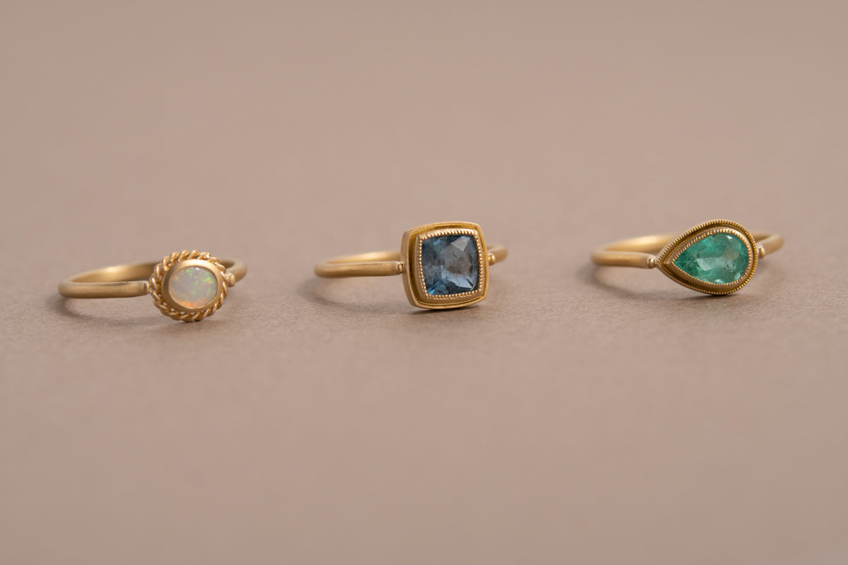 MONAKA jewellery Mill Square Aquamarine Ring アクアマリンリング/K18