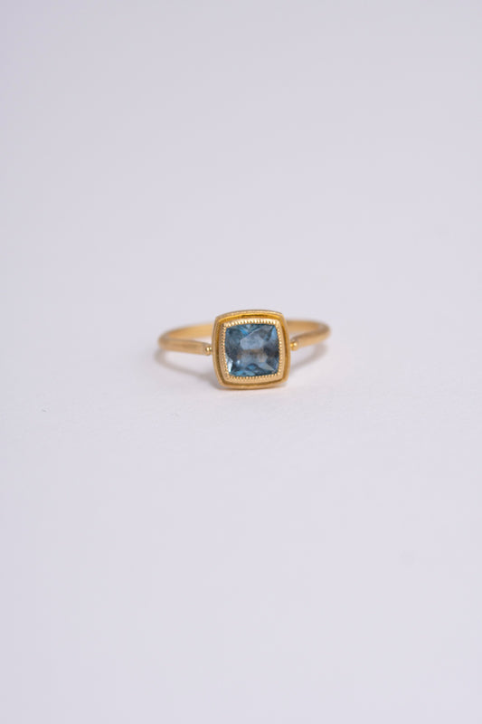 MONAKA jewellery Mill Square Aquamarine Ring アクアマリンリング/K18