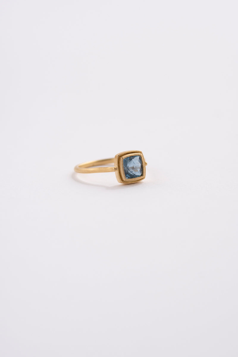 MONAKA jewellery Mill Square Aquamarine Ring アクアマリンリング/K18