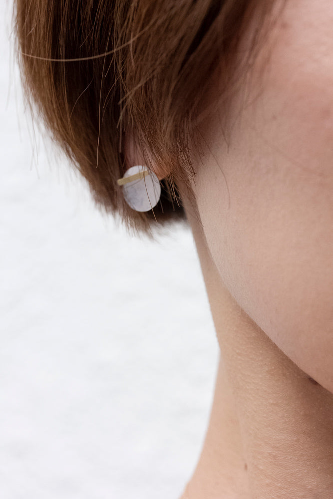 MONAKA jewellery Rainbow Moonstone bar Stone Pierce /K18