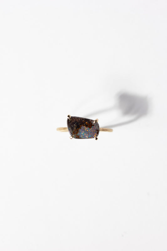 MONAKA jewelery flat stone Boulder Opal Ring/K14