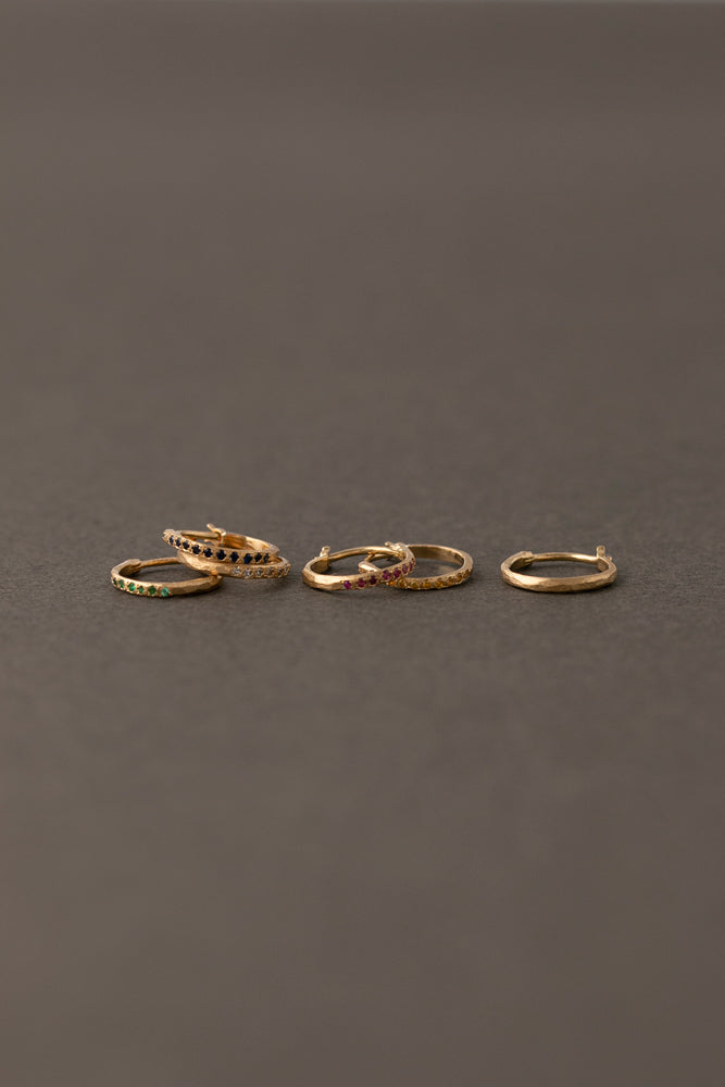 MONAKA jewellery Hibiki hoop pierce color stone & diamond /K18