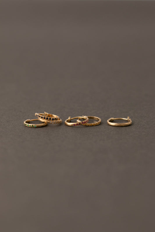 MONAKA jewellery Hibiki hoop pierce color stone & diamond ピアス/K18