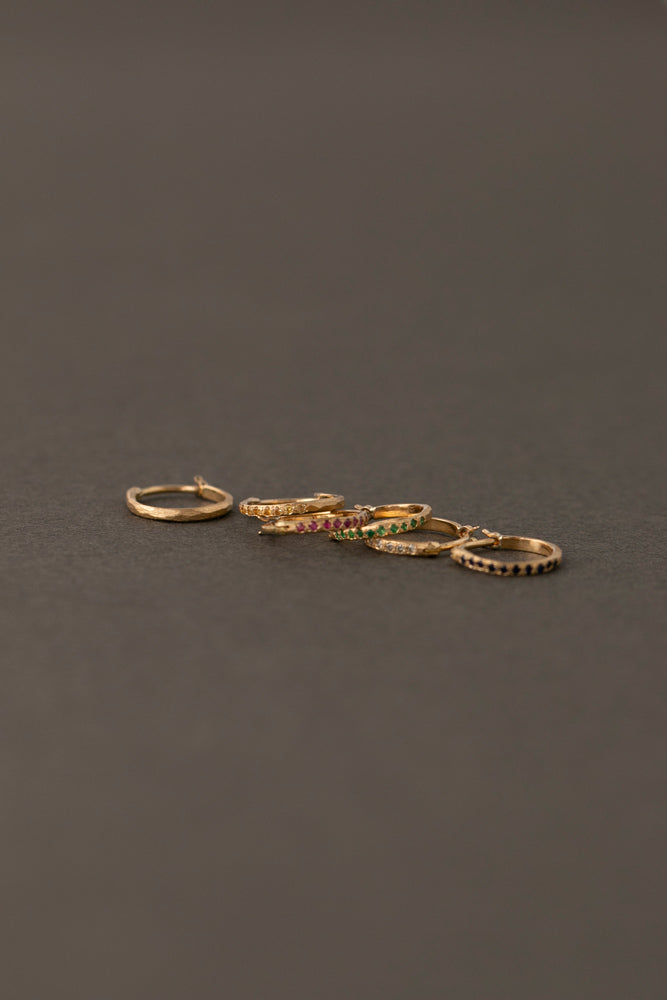 MONAKA jewellery Hibiki hoop pierce color stone &amp; diamond /K18