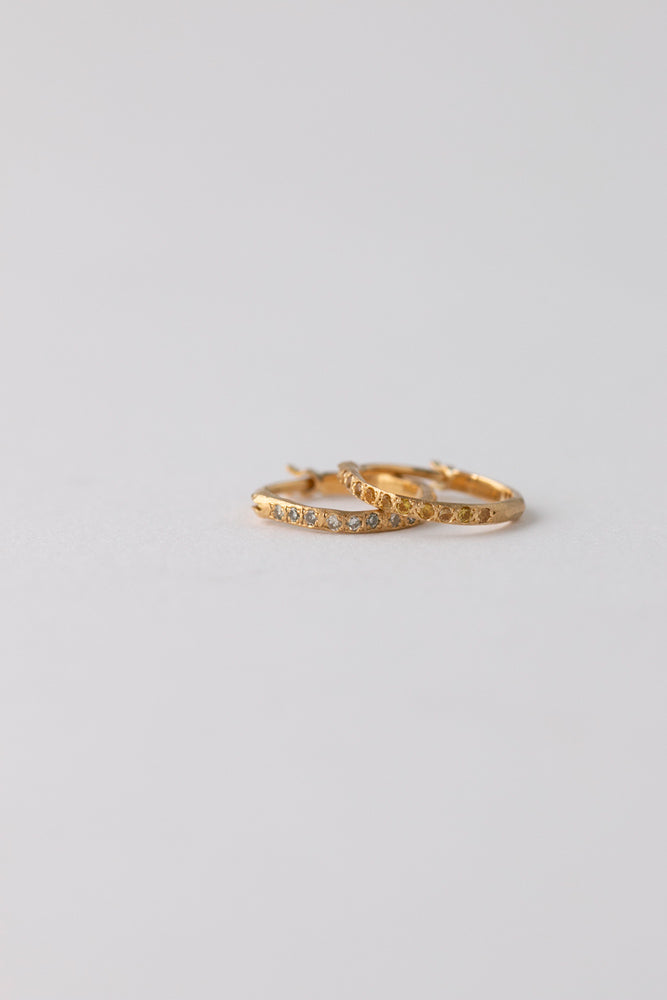 MONAKA jewellery Hibiki hoop pierce color stone &amp; diamond /K18