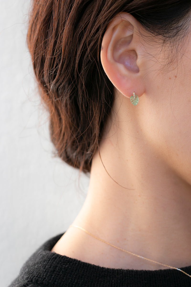 MONAKAjewellery Hibiki Emerald Leaf pierce エメラルドピアス/K18