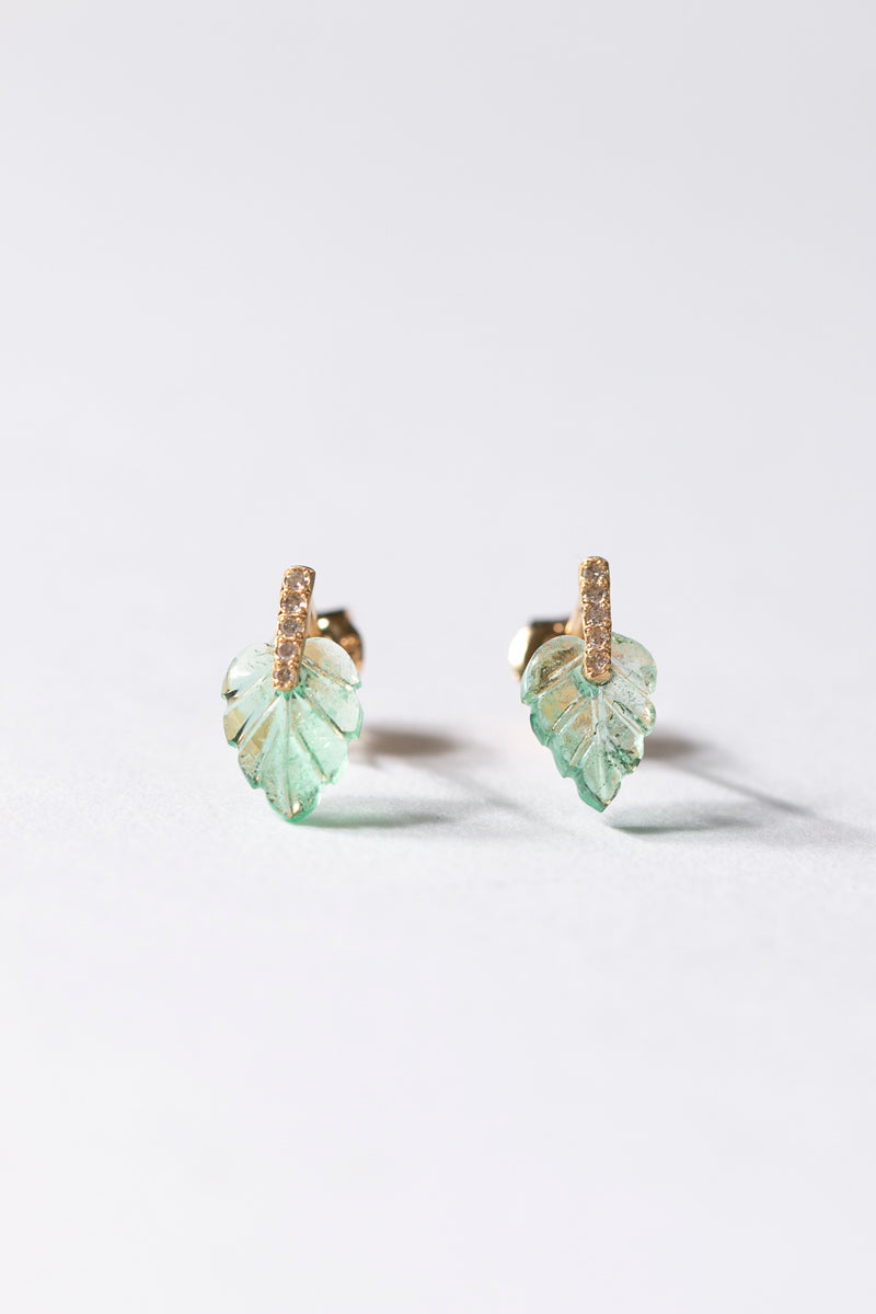 MONAKAjewellery Hibiki Emerald Leaf Pierce /K18