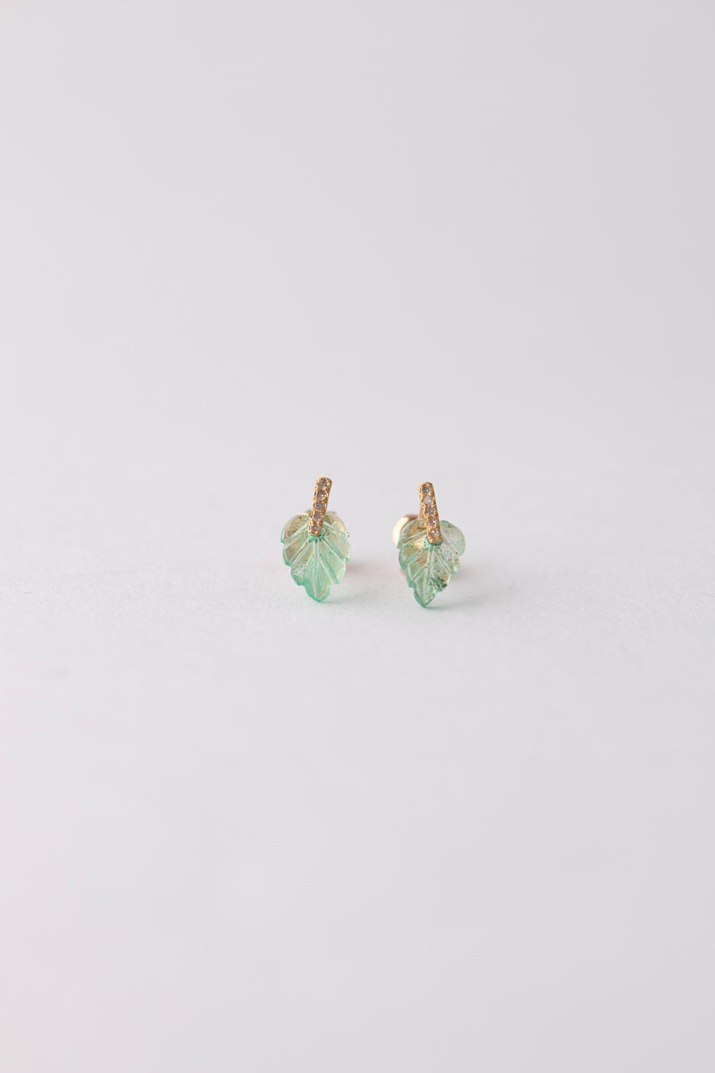 MONAKAjewellery Hibiki Emerald Leaf pierce エメラルドピアス/K18