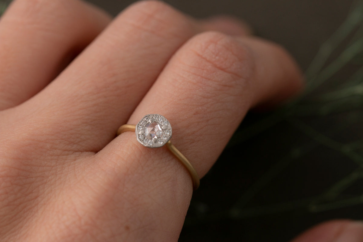 MONAKA jewelery Rinne rose cut diamond ring diamond ring/K18&amp;Pt900