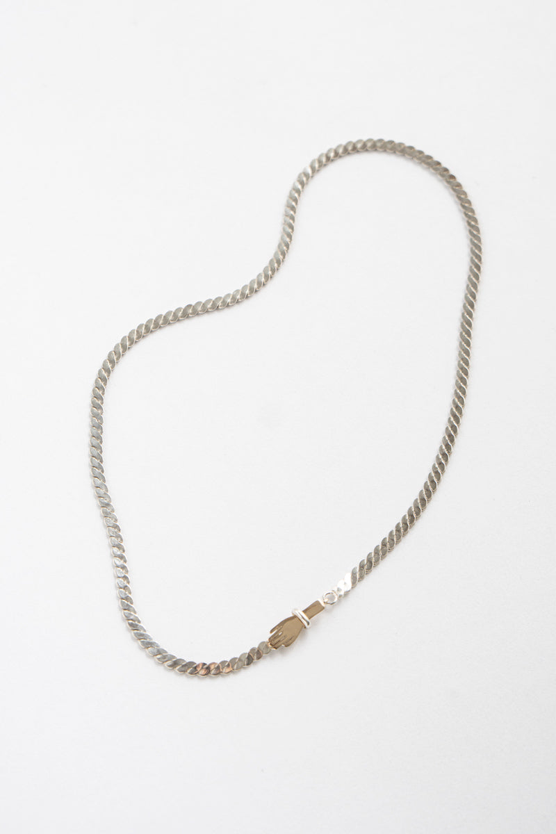 PALA braid chain hand Necklace /K10 Silver