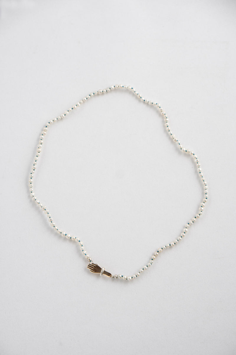 PALA tiny pearl all knotted hand Necklace パールネックレス /K10