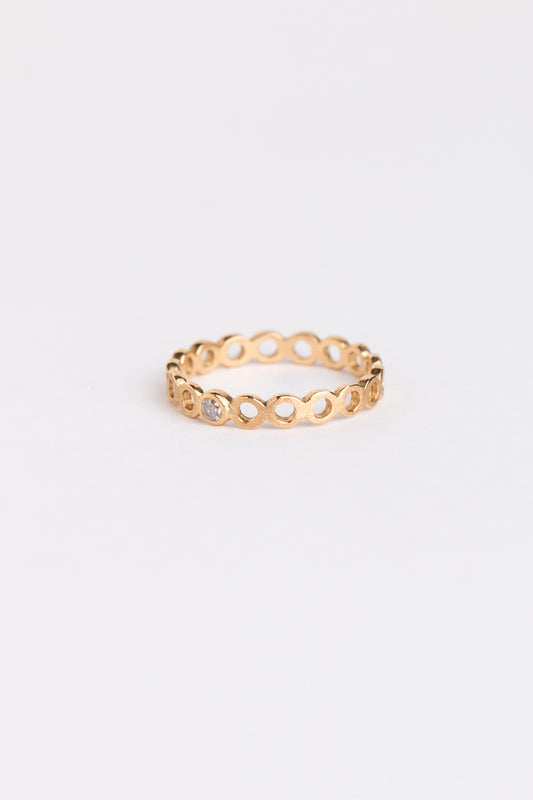 Perche? Circle white diamond Ring Ring 1/K18