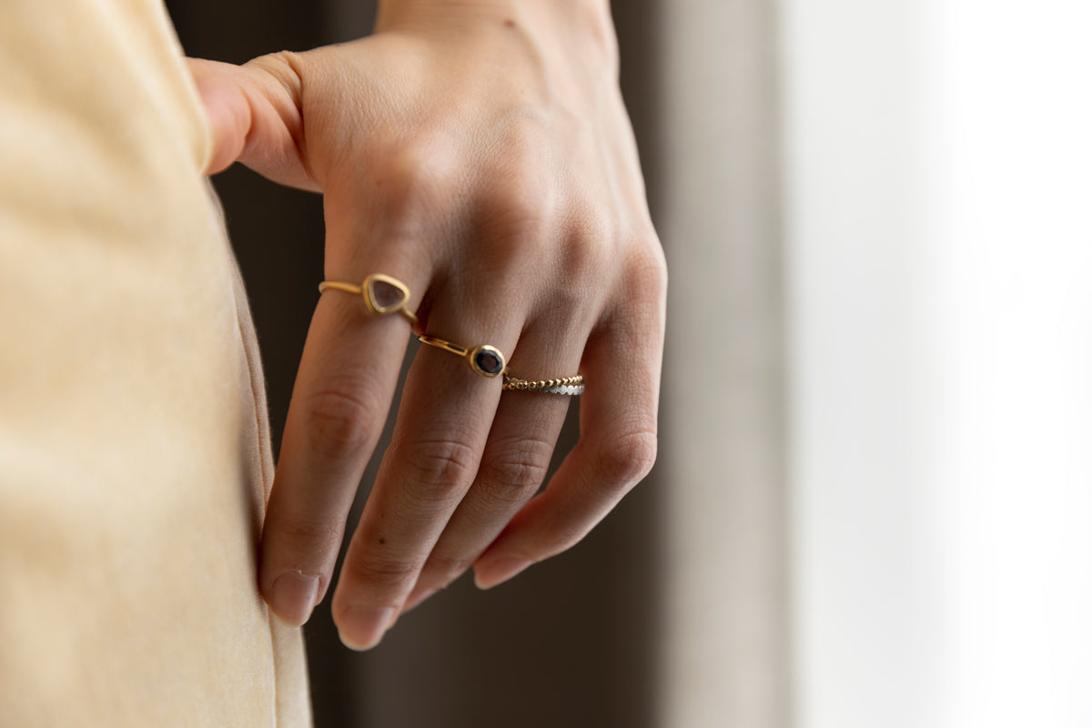 Perche? Crossing silver marumaru Ring１/SV&K18