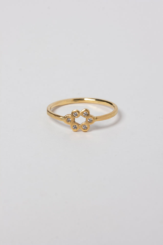 Perche? Flat bubble 6 diamond Ring ring/K18