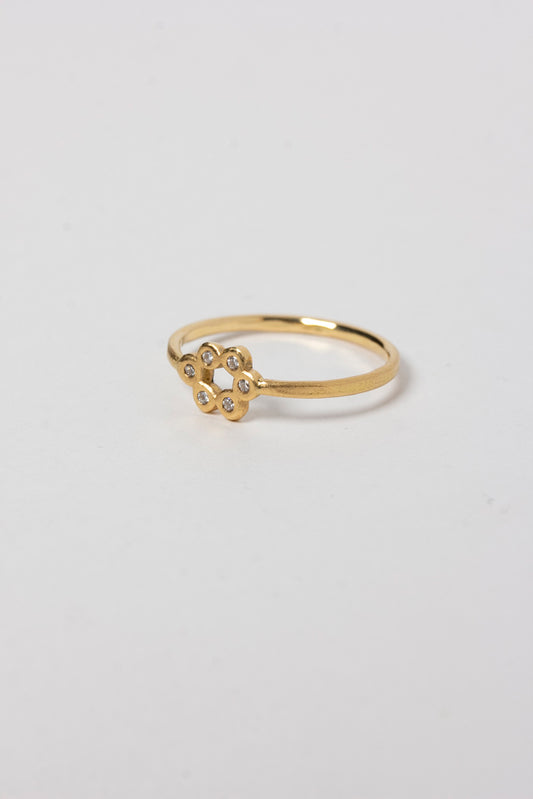 Perche? Flat bubble 6 diamond Ring ring/K18