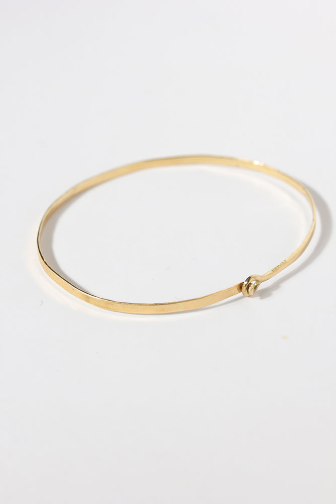 Perche? Flat gold bangle /K18