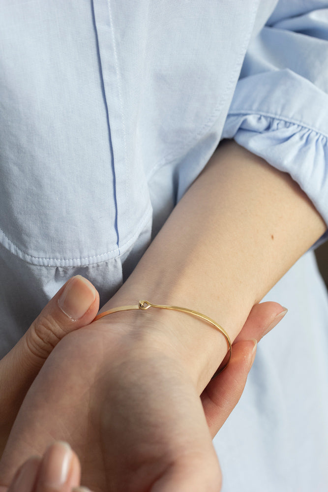 Perche? Flat gold bangle gold bangle/K18