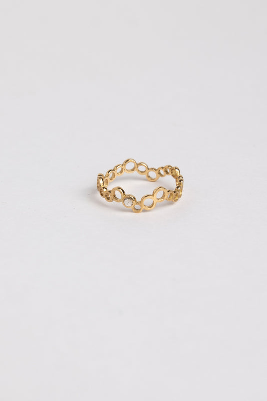 Perche? Rhythm circle white diamond Ring リング/K18